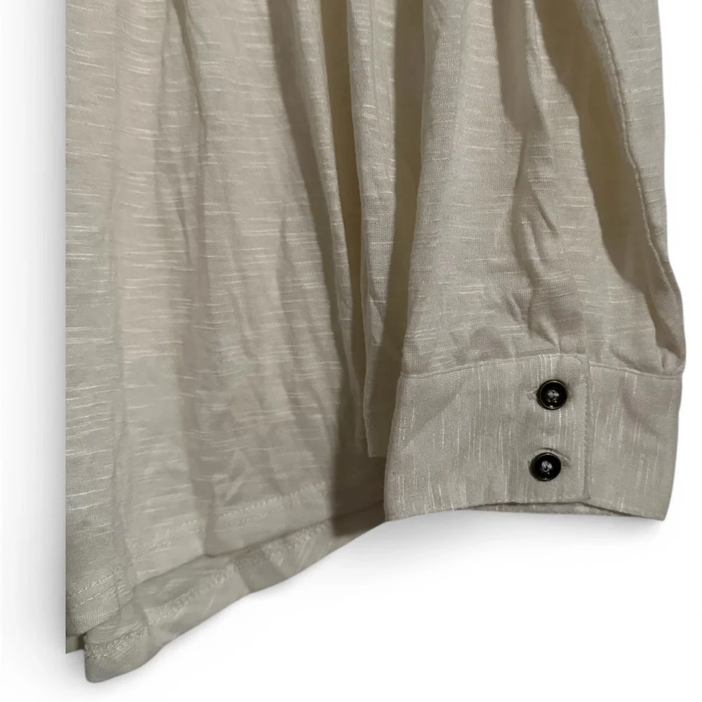 Maurices Cream Lace Button-Down Shirt with lace details - Picture 4 of 6